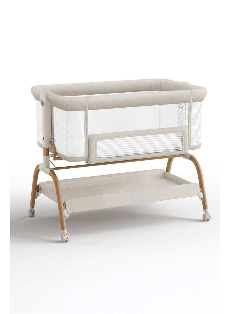 Babyomi Baby Bassinet 3 in 1 Bedside Sleeper with Soft Mattress and Sheet, 6 Height Adjustable baby sleeper,Bedside Crib for Infants - Image 1