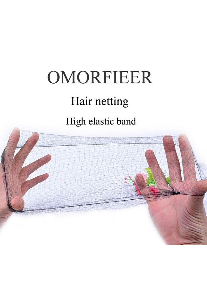 OMORFIEER Hair Nets for Buns Nets for Ballet Girls Hair Net for Wig 20 Pcs 22 inch Black - Image 3