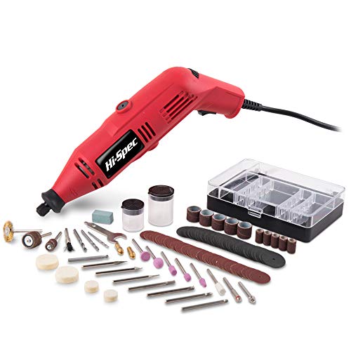 Hi-Spec 121pc 130W Corded Power Rotary Multi Tool Kit with Dremel Compatible Bit Accessories to Drill, Cut, Trim, Grind & Sand for DIY Repairs, Hobbies & Craft Projects - Image 1