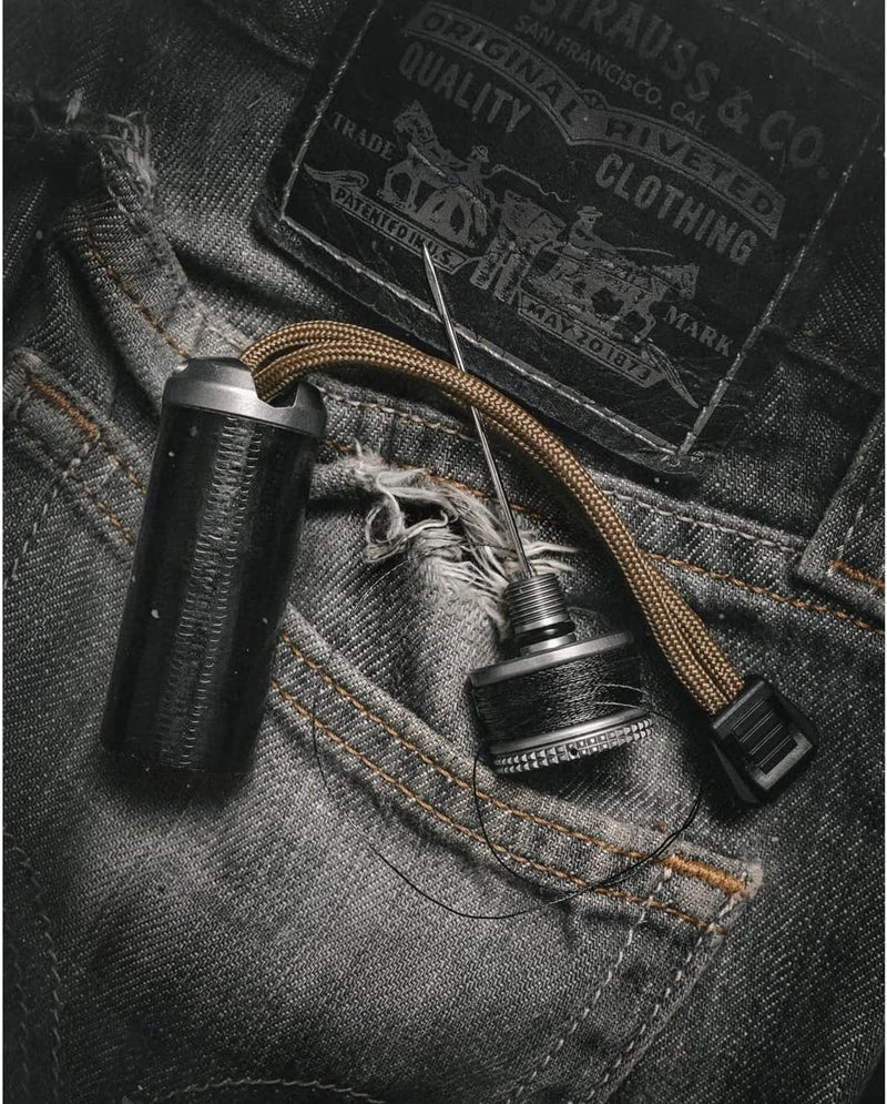 Exotac ripSPOOL Lightweight Bushcraft and Survival Complete Field Repair Kit and FireCord Lanyard for First Aid, Fire-Starting, Tool Creation, Fishing, and Navigation Tasks, Made in The USA - Image 4