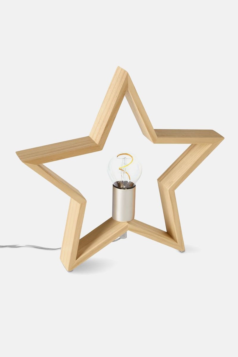 Tchibo Led Wooden Star, Tan - Image 2