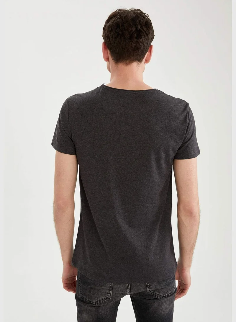 DeFacto Slim Fit Printed Short Sleeve T-Shirt