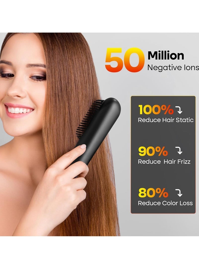 Captaintech Hair Straightener Brush Portable Straightening Brush Hot Comb Hair Straightener with Negative Ion Preferred as Gifts for Women Portable for Travel Anti-Scald - Image 4