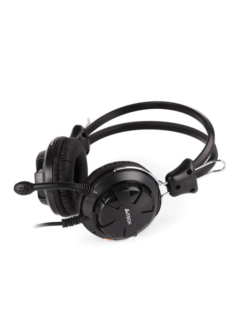 A4TECH - A4TECH SINGLE STEREO HEADSET HS-28I, WITH OMNIDIRECTIONAL NOISE-CANCELLING MIC, BLACK - Image 1