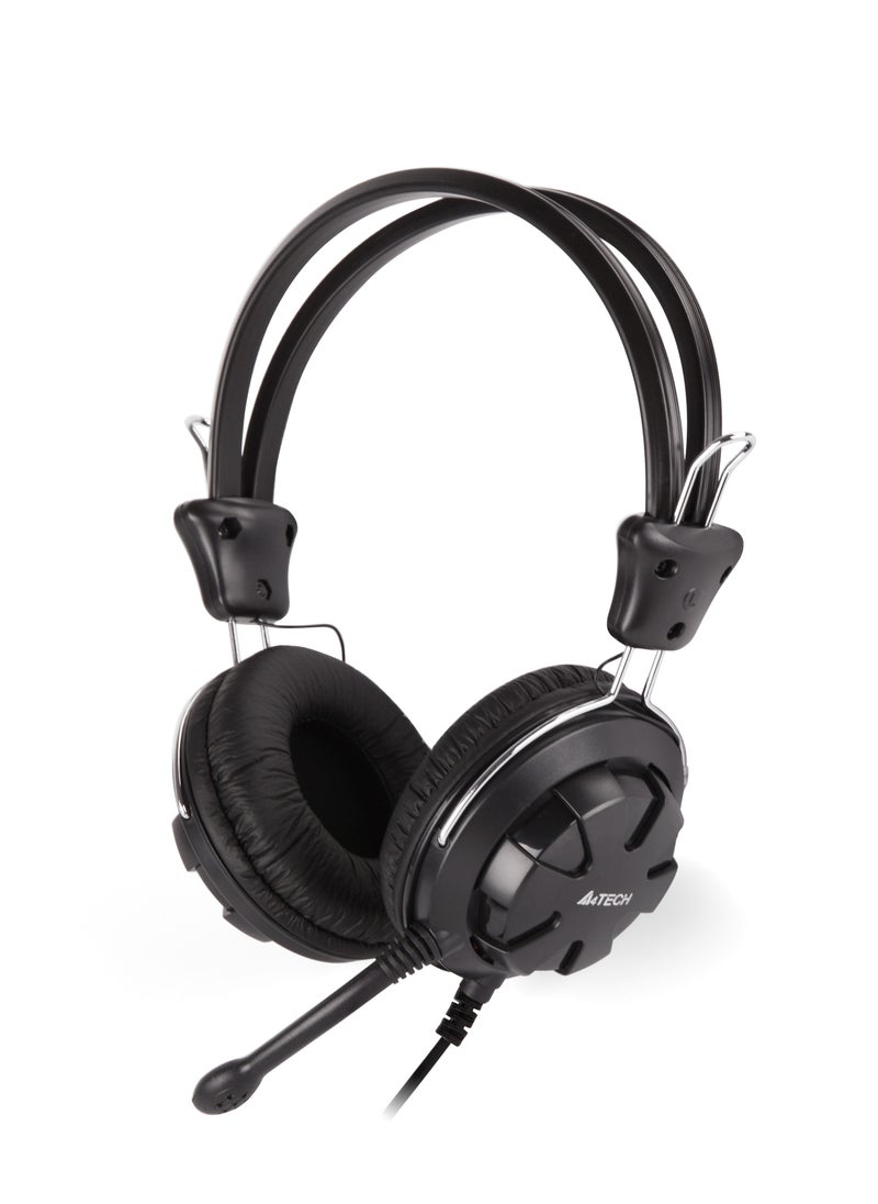 A4TECH - A4TECH SINGLE STEREO HEADSET HS-28I, WITH OMNIDIRECTIONAL NOISE-CANCELLING MIC, BLACK - Image 1