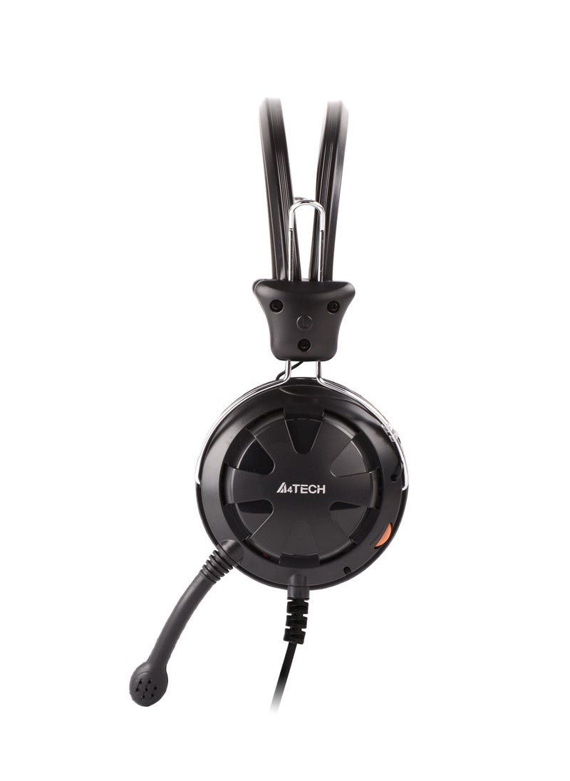 A4TECH - A4TECH SINGLE STEREO HEADSET HS-28I, WITH OMNIDIRECTIONAL NOISE-CANCELLING MIC, BLACK - Image 1