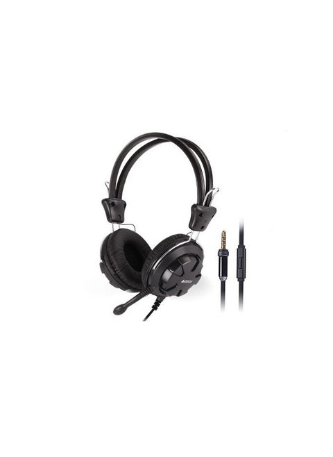 A4TECH SINGLE STEREO HEADSET HS-28I, WITH OMNIDIRECTIONAL NOISE-CANCELLING MIC, BLACK