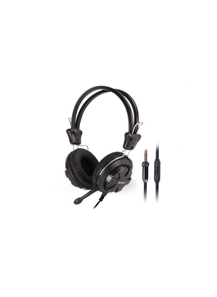 A4TECH - A4TECH SINGLE STEREO HEADSET HS-28I, WITH OMNIDIRECTIONAL NOISE-CANCELLING MIC, BLACK - Image 1