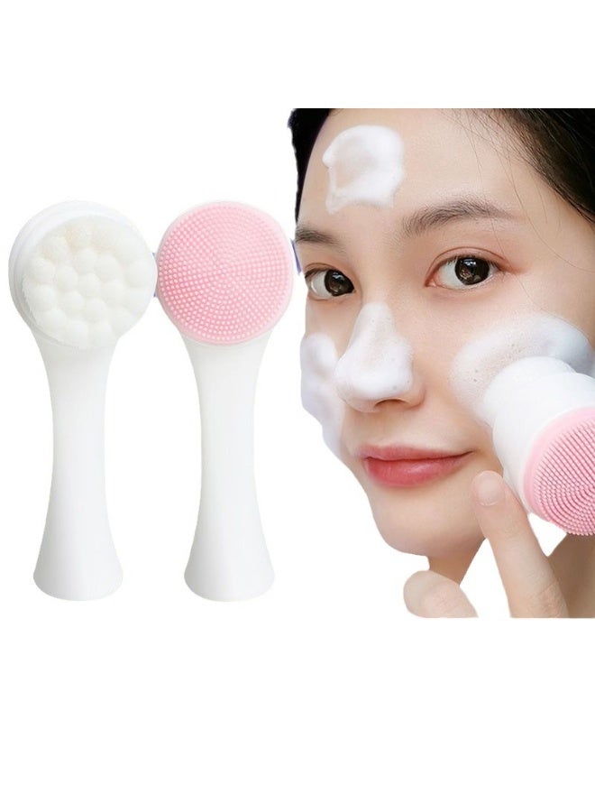 فرشاة تنظيف وجه وردية ثنائية الحركة - Image 2