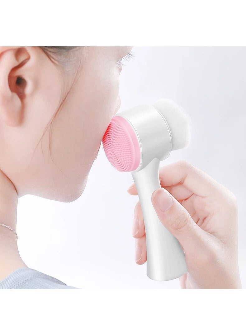 فرشاة تنظيف وجه وردية ثنائية الحركة - Image 3