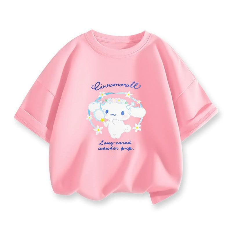 Coolometi Children'S Short-Sleeved Girls' Summer Printed T-Shirt New Children'S Yugui Dog Half-Sleeved Shirt Fashion - Image 1