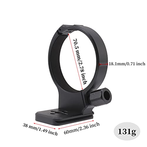 Hersmay 71mm Tripod Collar Mount Ring 1/4" for Sigma APO 70-200mm F2.8 II EX DG Macro HSM Lens - Image 4
