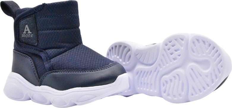 Kids A More Gea Plush Furry Baby Boy Boots Navy Blue  - Image 2