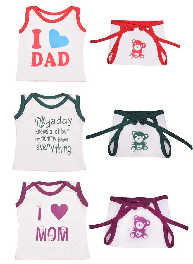 Toddylon ملابس توديلون للأطفال حديثي الولادة | فستان | طقم جابلا | حفاضة | قطن | صيفي | للأولاد والبنات | أطقم ملابس (متعددة الألوان، من 0 إلى 6 أشهر) عبوة من 3 قطع - Image 1