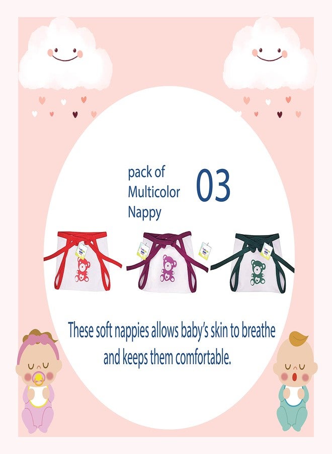 Toddylon ملابس توديلون للأطفال حديثي الولادة | فستان | طقم جابلا | حفاضة | قطن | صيفي | للأولاد والبنات | أطقم ملابس (متعددة الألوان، من 0 إلى 6 أشهر) عبوة من 3 قطع - Image 4