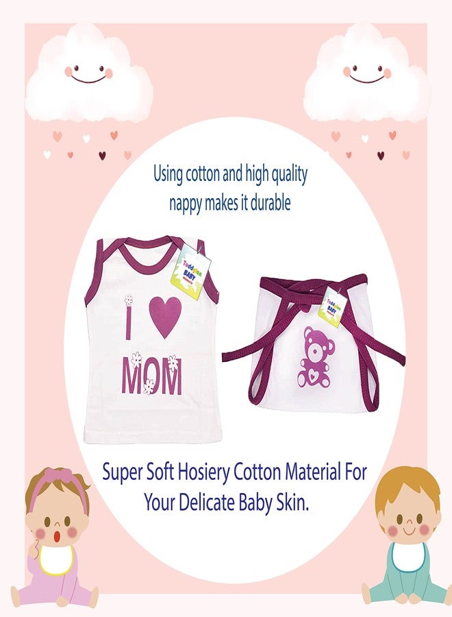 Toddylon ملابس توديلون للأطفال حديثي الولادة | فستان | طقم جابلا | حفاضة | قطن | صيفي | للأولاد والبنات | أطقم ملابس (متعددة الألوان، من 0 إلى 6 أشهر) عبوة من 3 قطع - Image 5