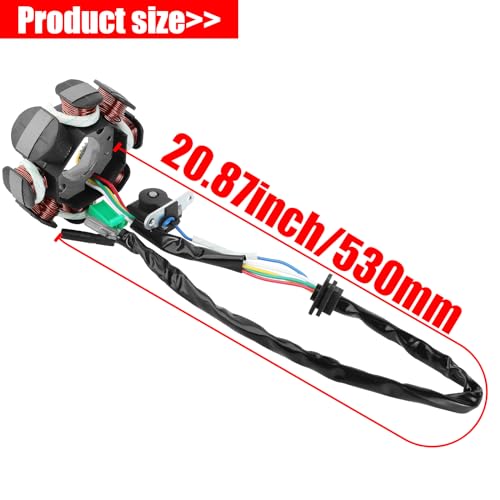 YOFMOO Magneto Stator AC Ignition Coil 8 Pole 5-wire Compatible with GY6 125cc 150cc 125 ATV Scooter Moped Go Kart Buggy Quad 4-stroke Pit Dirt Bike QMI152 QMI157 QMJ152 TaoTao Roketa Buyang Sunl - Image 3