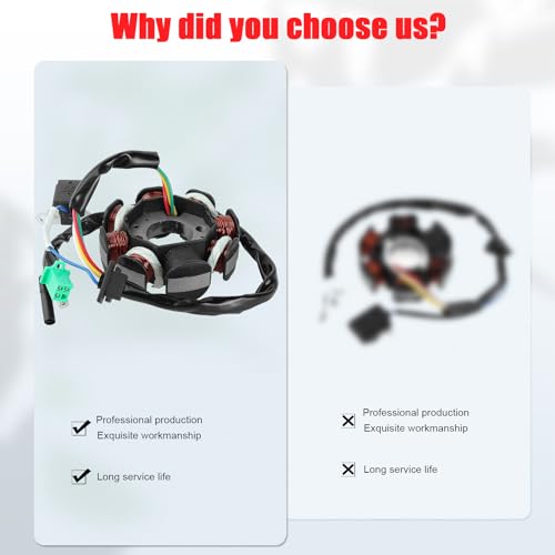 YOFMOO Magneto Stator AC Ignition Coil 8 Pole 5-wire Compatible with GY6 125cc 150cc 125 ATV Scooter Moped Go Kart Buggy Quad 4-stroke Pit Dirt Bike QMI152 QMI157 QMJ152 TaoTao Roketa Buyang Sunl - Image 5