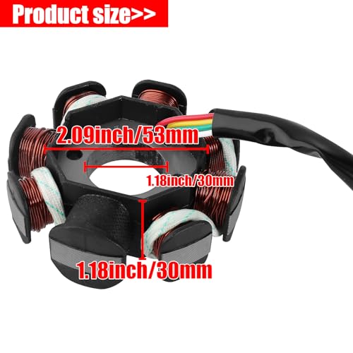 YOFMOO Magneto Stator AC Ignition Coil 8 Pole 5-wire Compatible with GY6 125cc 150cc 125 ATV Scooter Moped Go Kart Buggy Quad 4-stroke Pit Dirt Bike QMI152 QMI157 QMJ152 TaoTao Roketa Buyang Sunl - Image 2