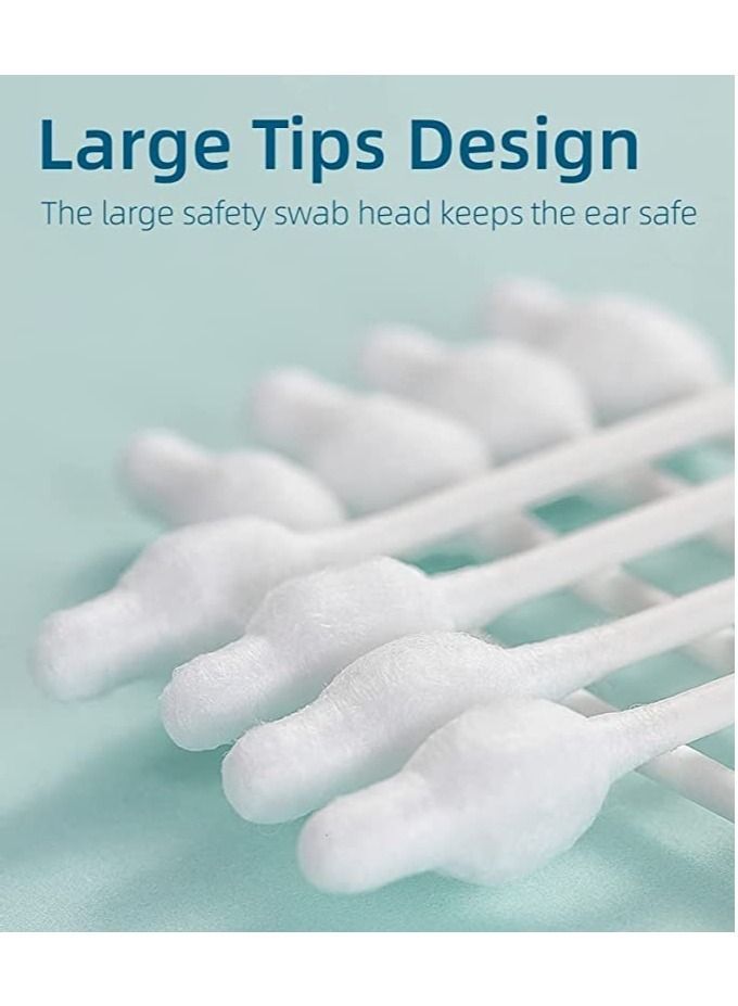 كوني أمًا أفضل ممسحات قطنية من 330 قطعة لسلامة الطفل ونظيفة مع تصميم أطراف كبيرة لحديثي الولادة والأطفال 100٪ قابلة للتحلل الحيوي خالية من الكلور ومضادة للحساسية - Image 2