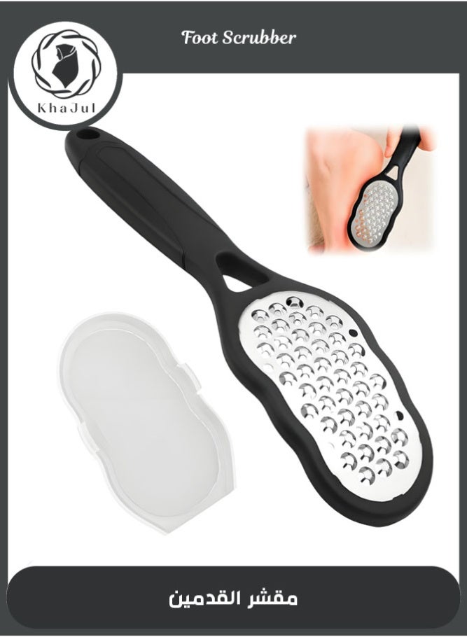 KHAJUL 1PC Stainless Steel Foot File, Professional Pedicure Tool for Callus and Dead Skin Removal on Feet and Heels, with Non-Slip Handle, Ideal for Home Foot Care, Gift for Women and Men - Image 1