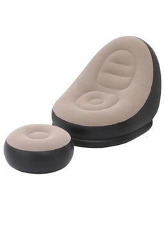 Yuwell Ultra Lounge Living Room Air Furniture Inflatable Sofa Set With Ottoman Footrest Inflatable 2 Pcs Lounger For Gaming Reading & Movie Watching Lounger Size 116X98X83CM Ottoman Footrest Size 62X62X31CM  - Image 5