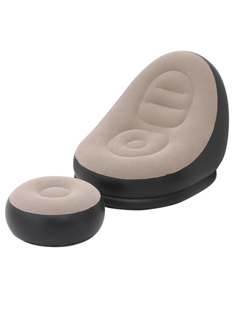 Yuwell - Ultra Lounge Living Room Air Furniture Inflatable Sofa Set With Ottoman Footrest Inflatable 2 Pcs Lounger For Gaming Reading & Movie Watching Lounger Size 116X98X83CM Ottoman Footrest Size 62X62X31CM - Image 1