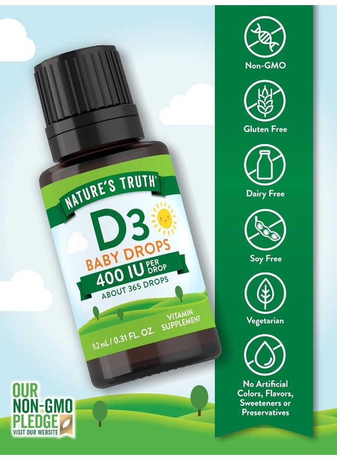 natures truth Vitamin D3 Baby Drops 400 IU for Kids - Image 3