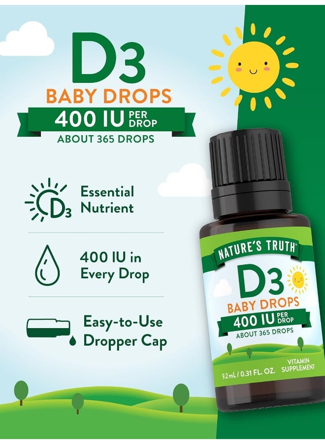natures truth Vitamin D3 Baby Drops 400 IU for Kids - Image 5