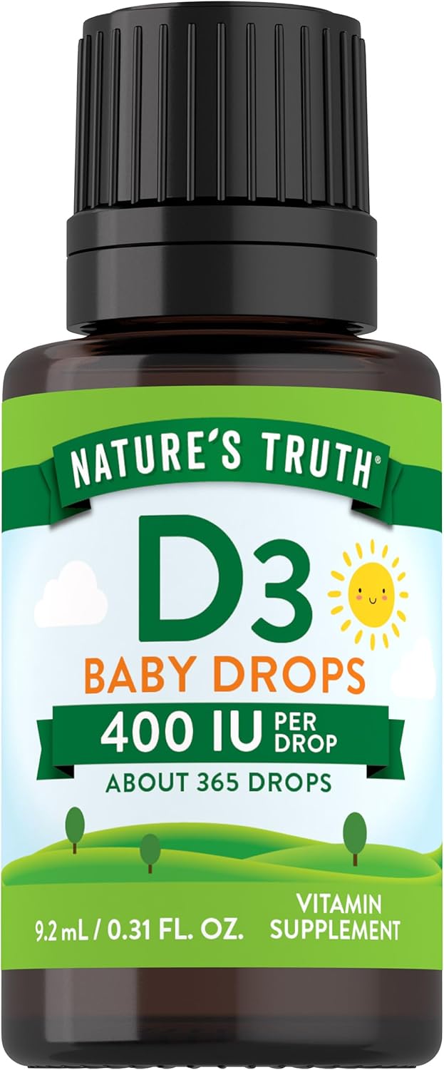 natures truth Vitamin D3 Baby Drops 400 IU for Kids - Image 1