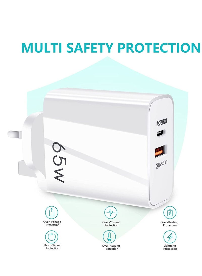 USB C Plug,Charger Type C 65W USB C Fast iphone Charger,PD3.0 Type C Super Fast Charger Wall Plug, - Image 2