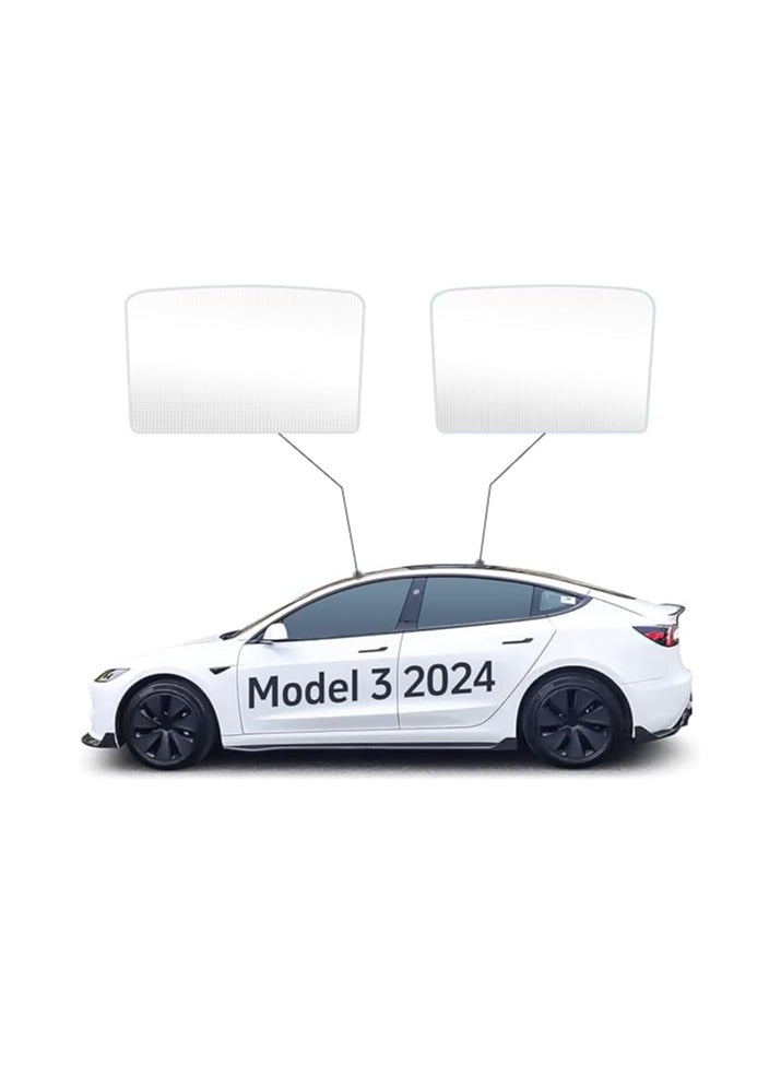 MIRFA Tesla Model 3 Highland (2024) Foldable Roof Window Sunshade For 99% UV Insulation (White) - Image 1