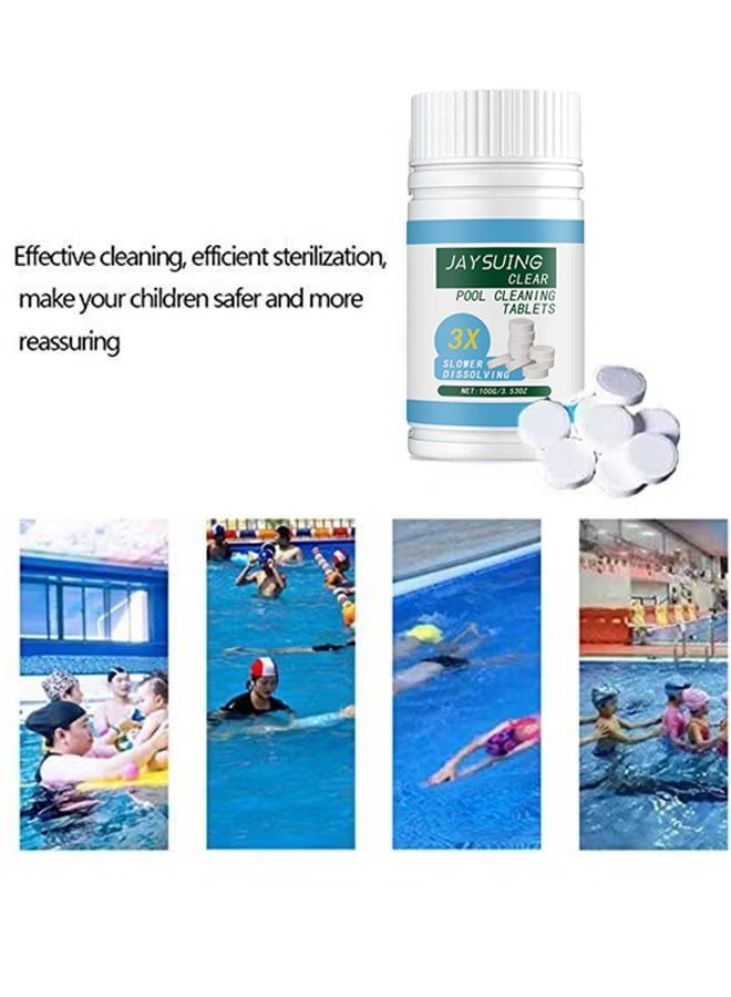 فيستنايت مجموعة تنظيف المسبح من فيست نايت مكونة من عوامة تنظيف و100 قرص تنقية للتخلص من الكلورين - Image 2