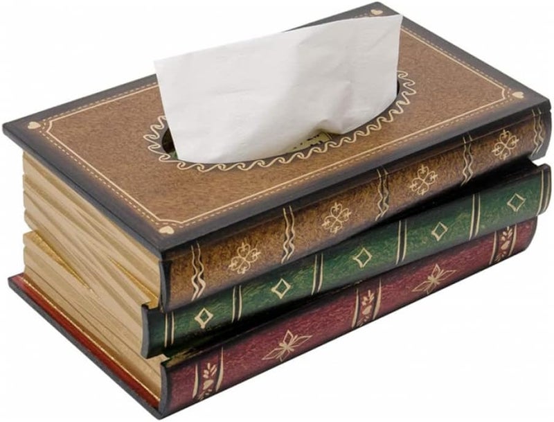 Goodern Elegant Wooden Antique Book Tissue Holder Dispenser - Image 1