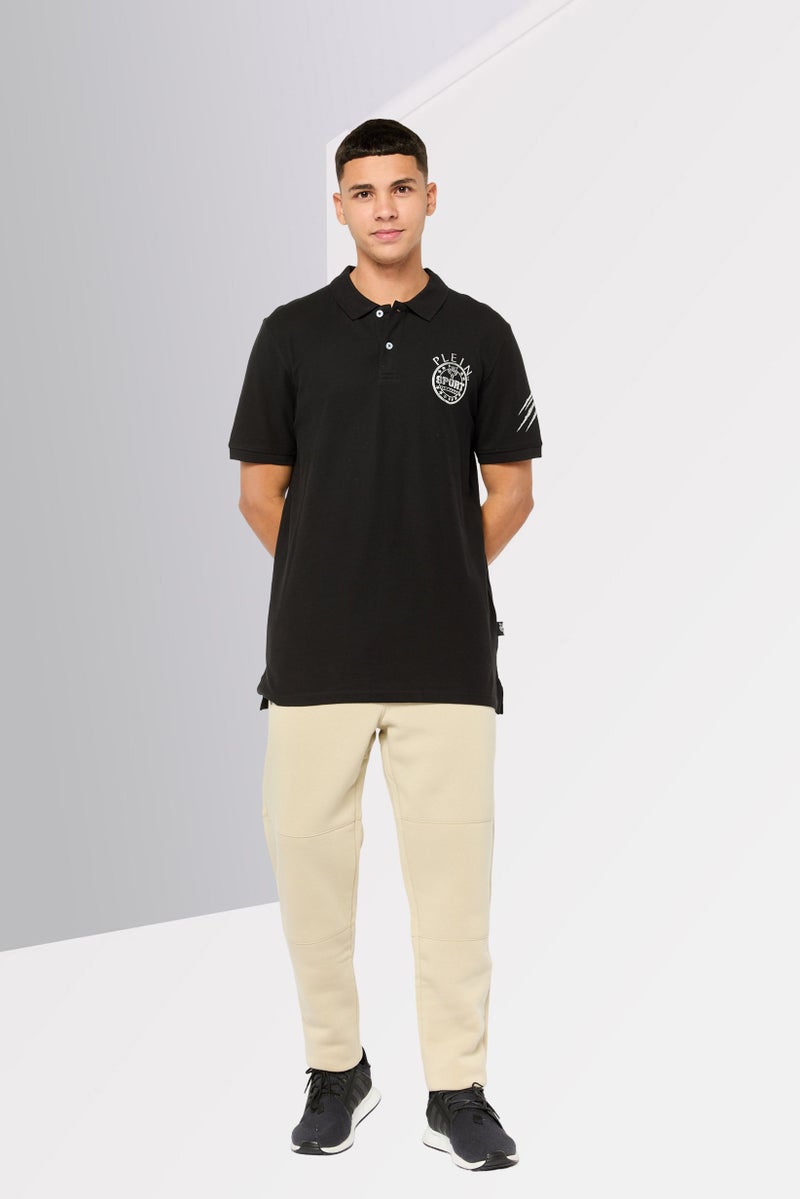 PHILIPP PLEIN Plein Sport Men Sportswear Fit Short Sleeve Outdoor Polo, Black - Image 2