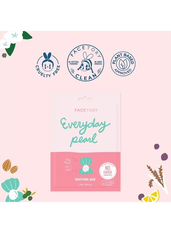 FACETORY Everyday Pearl Radiance Boosting Mask With No Harsh Chemicals - Soft, Form-Fitting Face Mask, For All Skin Types - Strengthening, Balancing, and Illuminating (Pack of 10) - Image 5