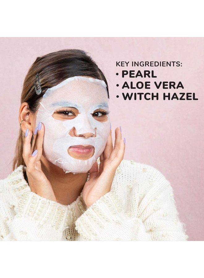 FACETORY Everyday Pearl Radiance Boosting Mask With No Harsh Chemicals - Soft, Form-Fitting Face Mask, For All Skin Types - Strengthening, Balancing, and Illuminating (Pack of 10) - Image 2