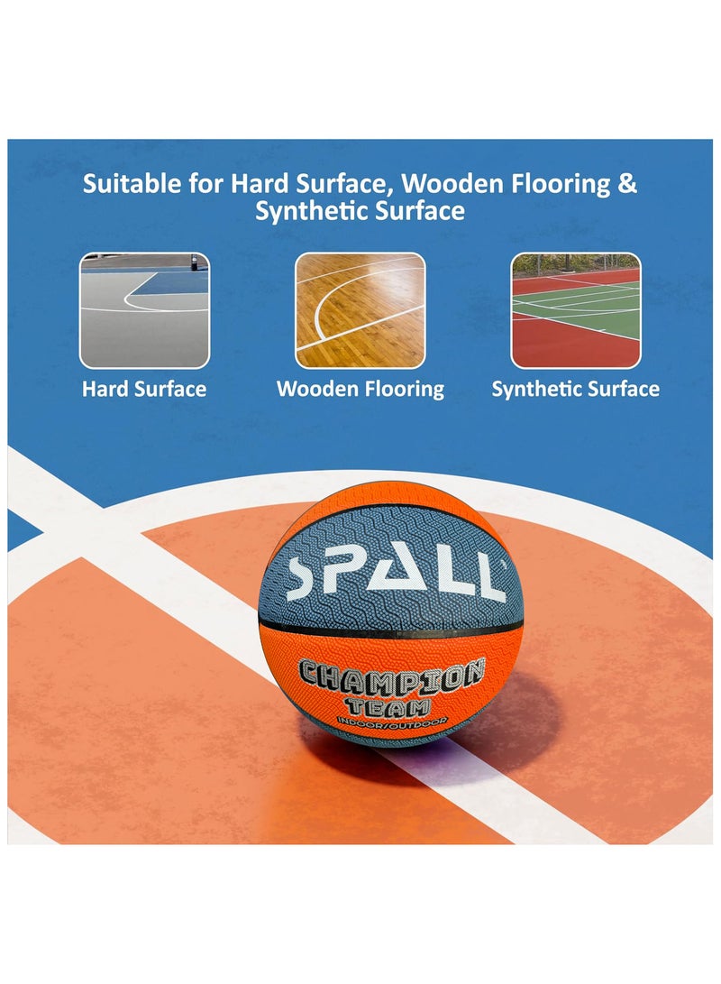 سبال كرة سلة مقاس 7، مقاس رسمي للاستخدام الداخلي/الخارجي، كرة سلة مطاطية بتصميم قناة عميقة، مصنوعة للجنسين والرجال والنساء والشباب والبالغين للتدريب الاحترافي والألعاب - Image 3