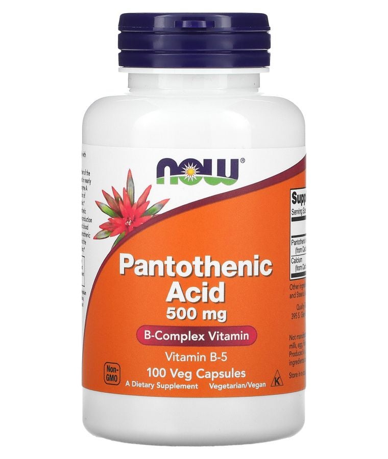 now Pantothenic Acid 500 mg 100 Veg Capsules