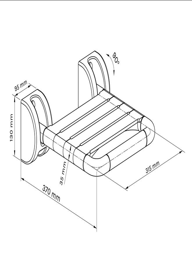 دولفي مقعد استحمام دولفي قابل للطي يُثبت على الحائط - أبيض - Image 5