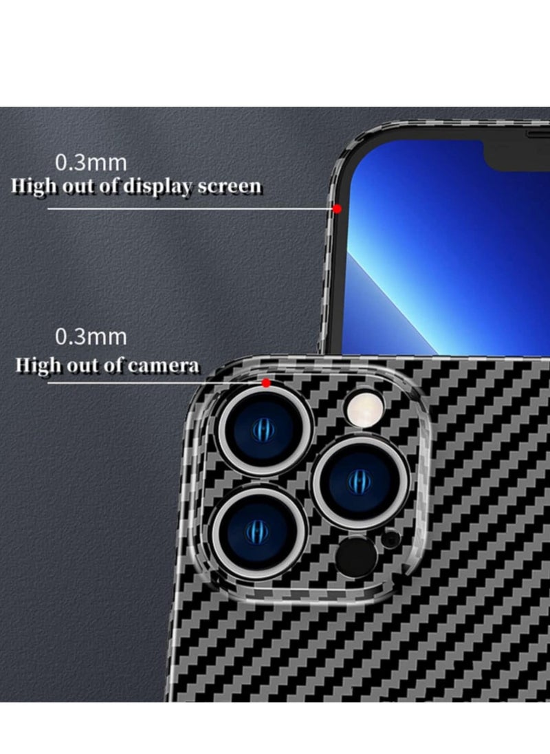 Raxoom Personality Handsome Light Thin Carbon Fiber Pattern PC Phone case Compatible with iPhone 15 Plus Unique Comfortable Cool Shockproof Back Cover - Image 3