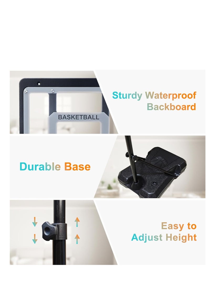 PENG GENERAL Basketball Hoop with Adjustable Stand for Kids Black  - Image 3