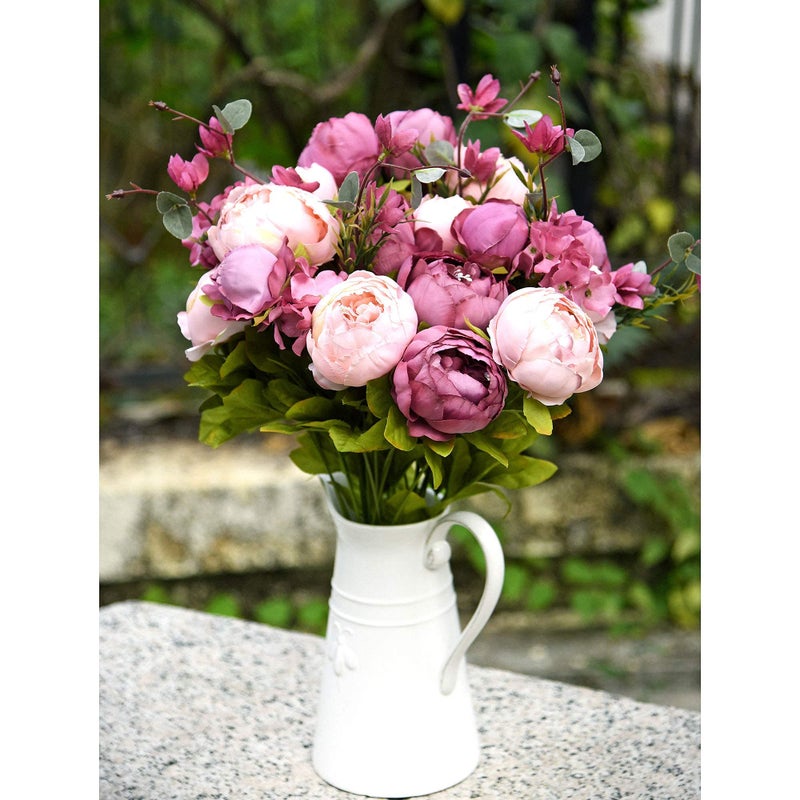 FiveSeasonStuff Vintage Artificial Peonies Silk Flowers and Hydrangeas for Wedding Bridal Home DÃ©cor â€“ Beautiful Floral Centerpiece Arrangement Decoration with 2 Bouquets (Mixed Fandango) - Image 2