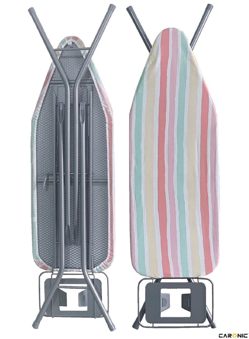CARONIC Ironing Board Foldable Lightweight Adjustable Height Safety Lock Buckle Anti-Slip Screw 148x44 cm  - Image 4