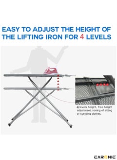 Ironing Board Foldable Lightweight Adjustable Height Safety Lock Buckle Anti-Slip Screw 148x44 cm - pzsku/Z3171EC0491B07337D7AAZ/45/_/1717504508/c6cd05be-96aa-492c-a754-169d73462b9f