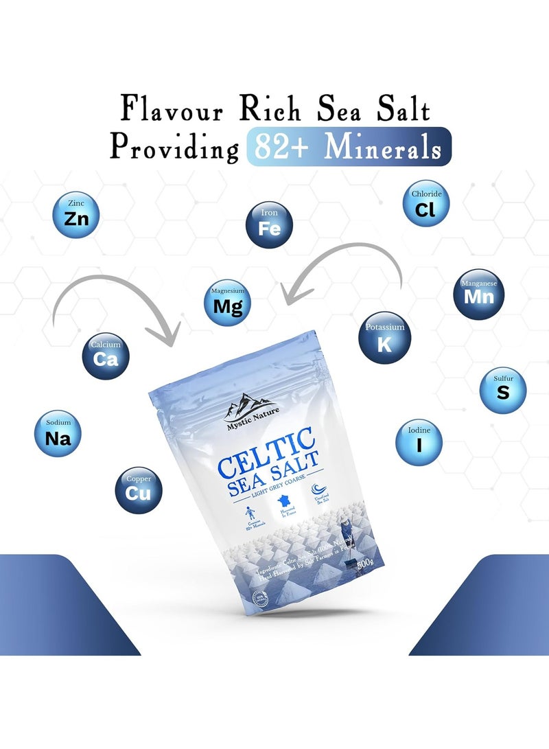 Mystic Nature Celtic Sea Salt 500G Organic 100% Natural Unrefined Mineral Rich Celtic Salt Crystal - Image 5