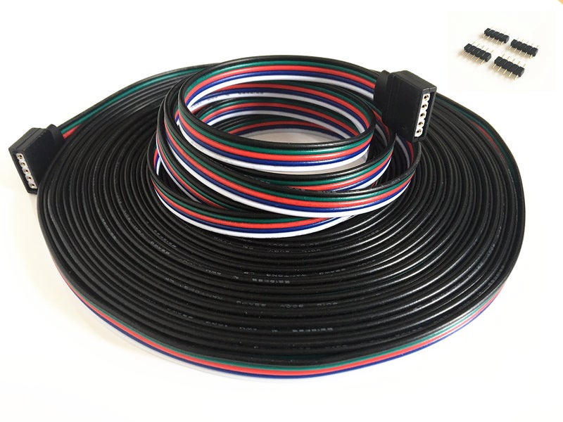 HUALAND 10m/32.8ft RGBW Extension， Cable Line With Full Copper Wires Inside for LED Strip RGBW 5050 3528 Cord 5pin ，RGBW wire，rgb extension cable，led extension cable - Image 1