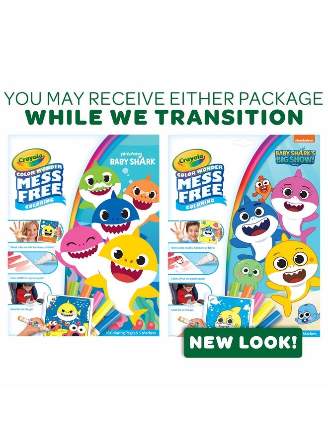 Crayola Baby Shark Color Wonder Pages, Mess Free Coloring for Toddlers, Toddler Coloring Activity, Travel Toy, Gift for Kids - Image 3