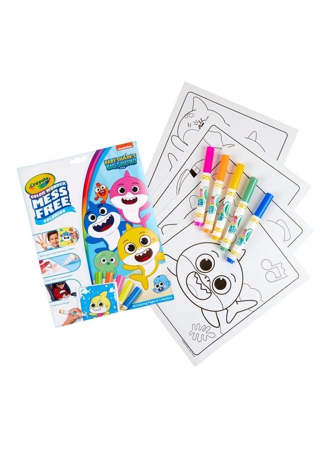 Crayola Baby Shark Color Wonder Pages, Mess Free Coloring for Toddlers, Toddler Coloring Activity, Travel Toy, Gift for Kids - Image 2