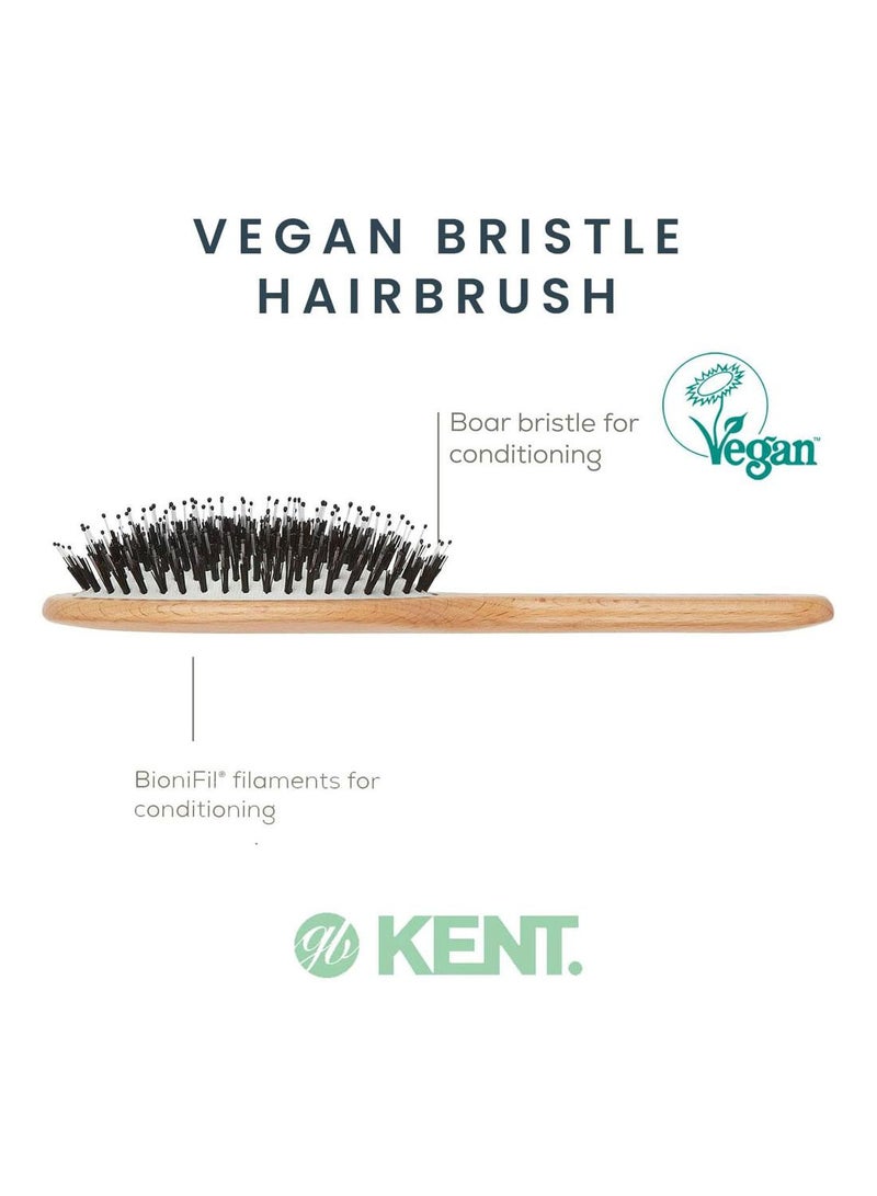 KENT V01 Large Cushion Vegan Bristle Nylon Mix Hairbrush - Detangling and Smoothing Brush for Thick, Fine and Curly Hair - Image 4